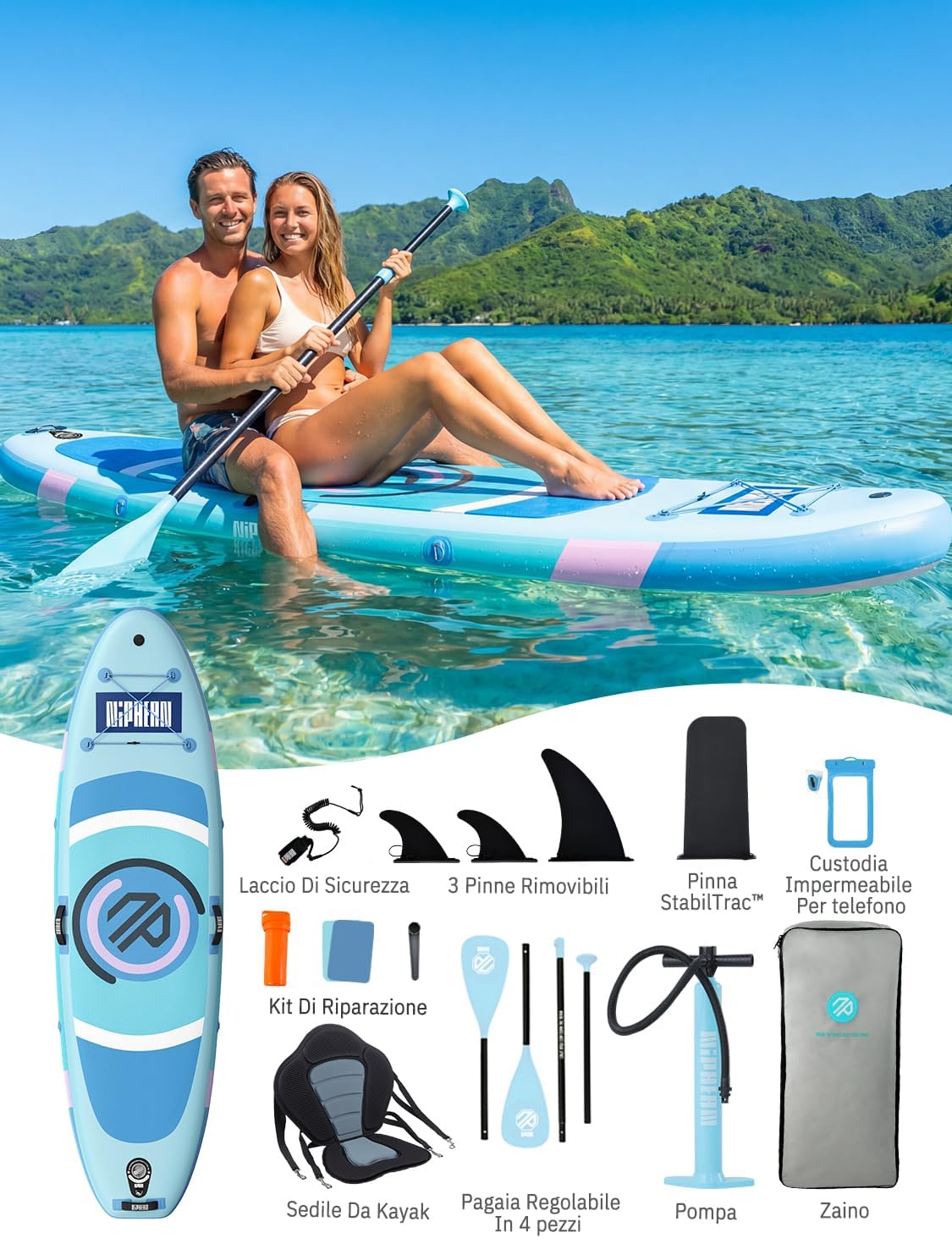 Niphean Tavola SUP Gonfiabile con Accessori