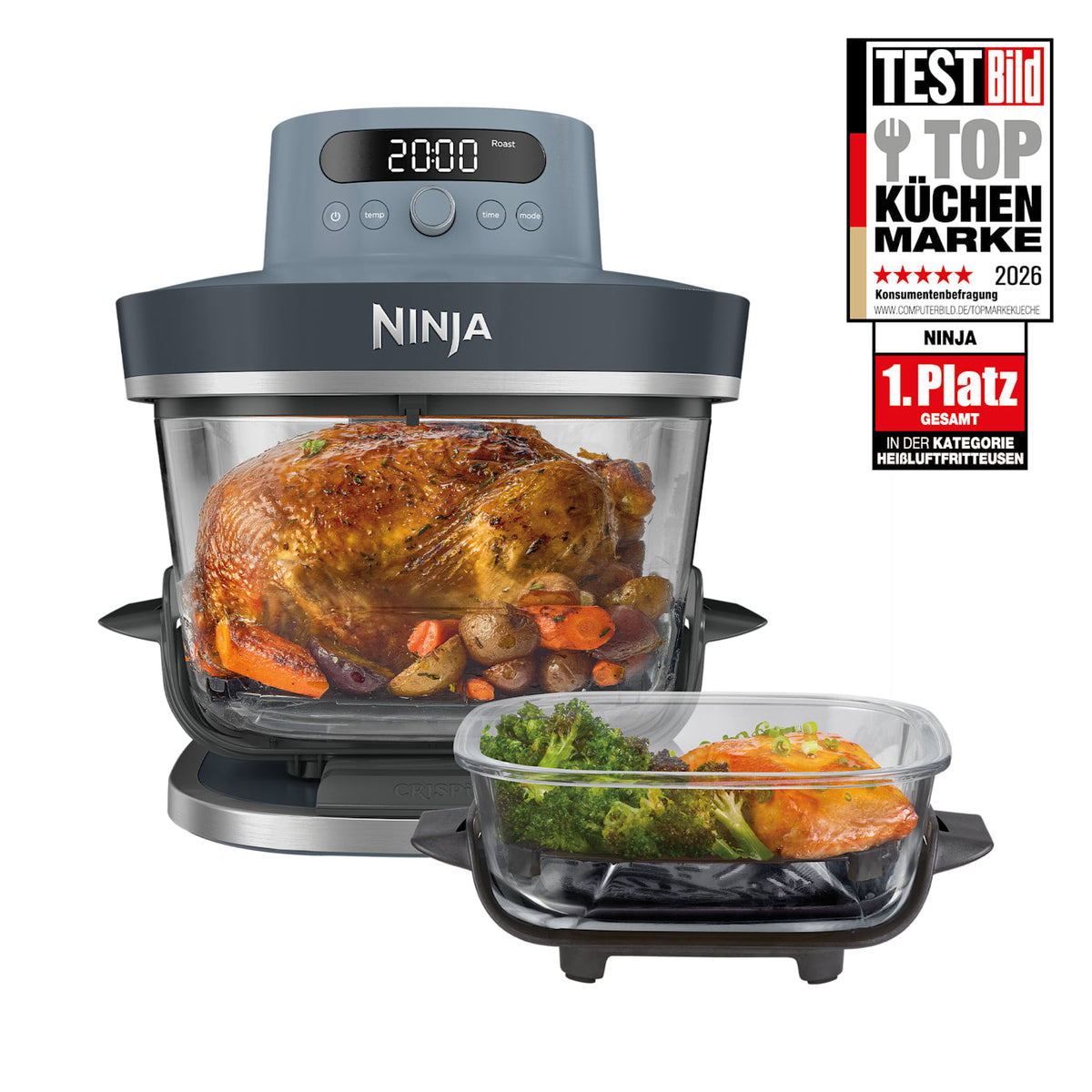 Ninja CRISPi PRO AS101EUCY Friggitrice ad Aria in Vetro 5,7 L