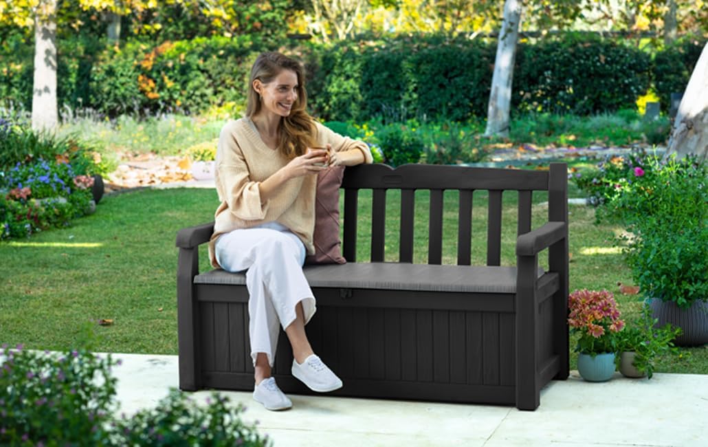 Keter Eden Panca Contenitore da Giardino 265L Grigio