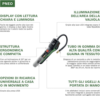 Bosch PNEO Mini Compressore Elettrico a Batteria 3Ah