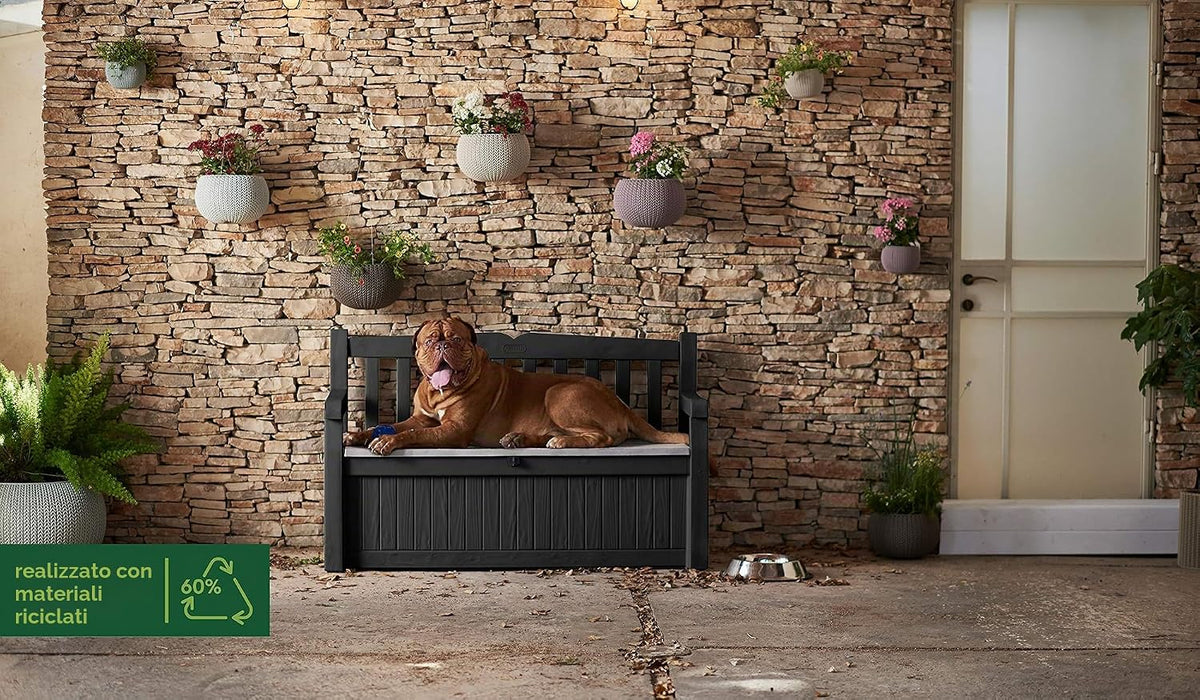 Keter Eden Panca Contenitore da Giardino 265L Grigio
