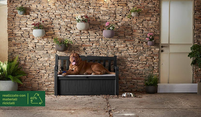 Keter Eden Panca Contenitore da Giardino 265L Grigio