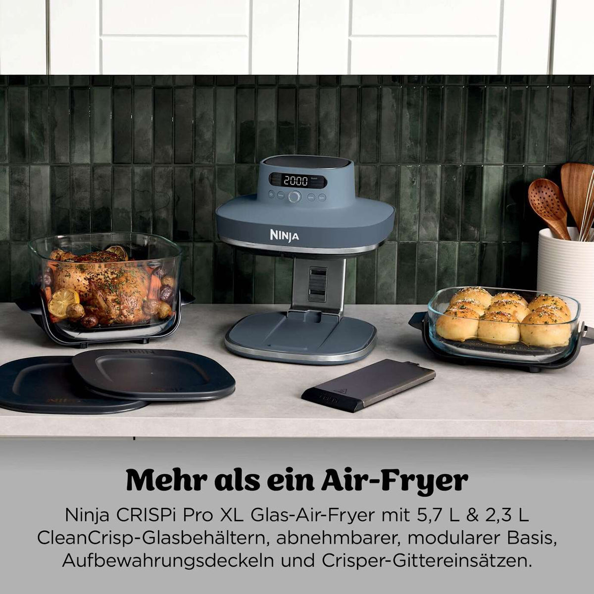 Ninja CRISPi PRO AS101EUCY Friggitrice ad Aria in Vetro 5,7 L