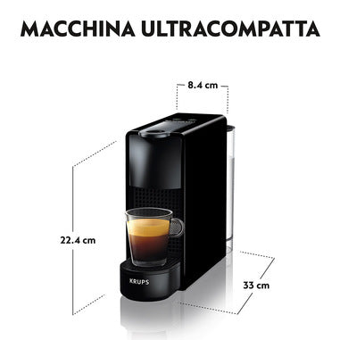 Krups Nespresso Essenza Mini Macchina da Caffè a Capsule 19 Bar Nero