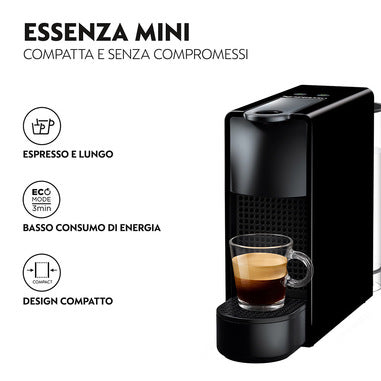 Krups Nespresso Essenza Mini Macchina da Caffè a Capsule 19 Bar Nero